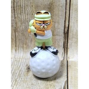 Vtg GARFIELD Golfer on Golf Ball PVC Figurine